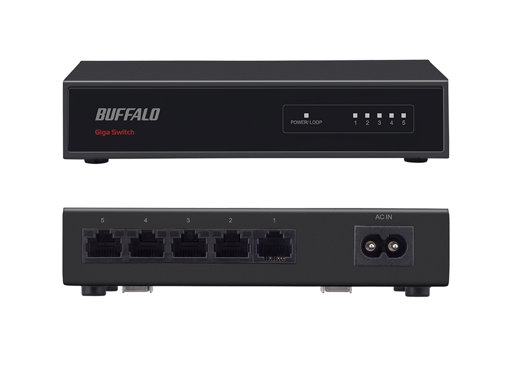 5ポートGbitスイッチングHUB(LSW4-GT-5NS/BK)