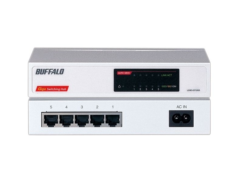 5ポートGbitスイッチングHUB(LSW3-GT-5NS/BK)